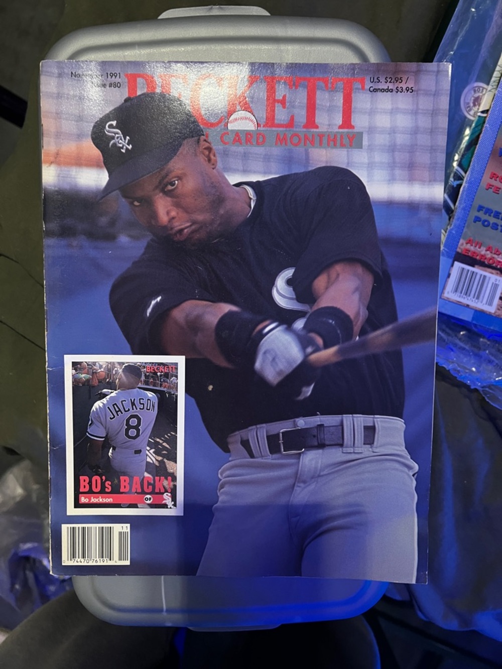 BECKETT BASEBALL CARD MONTHLY NOV 1991 BO JACKSONS BACK